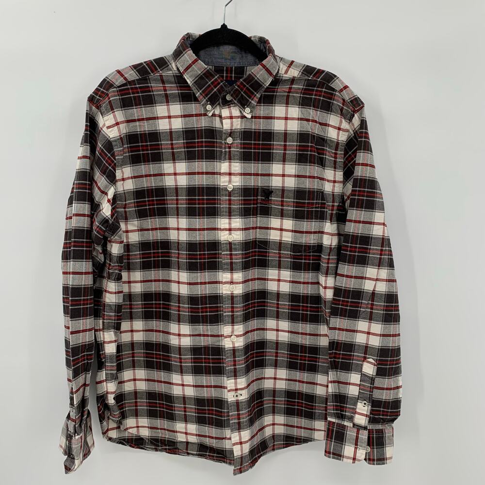 American Eagle Outfitters Button Up Shirt Mens XL Plaid Classic Fit Long Sleeve